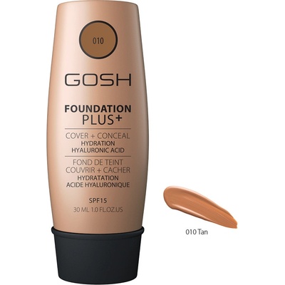 Gosh Foundation Plus+ 010 Tan 30 ml
