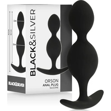 Black&silver orson plug silicone 2 anal waves 9 cm
