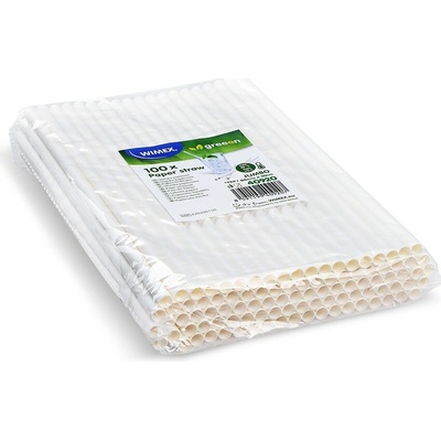 Wimex 40920 papírové brčko JUMBO 8 mm x 20 cm bílé 100 ks