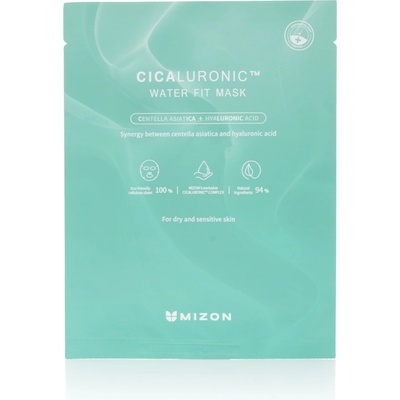 Mizon Cicaluronic Water Fit Mask Hydratační a zklidňující maska 24 g 1 ks