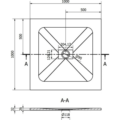 Mexen Hugo 100 x 100 cm 42691010-B
