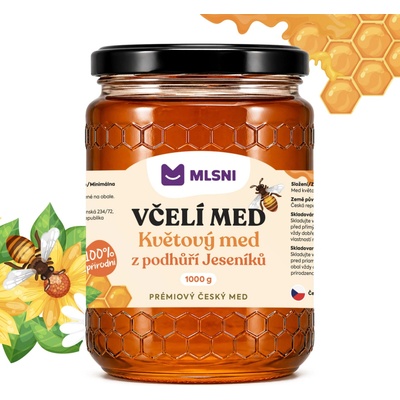 MLSNI Včelí med Květový med z podhůří Jeseníků