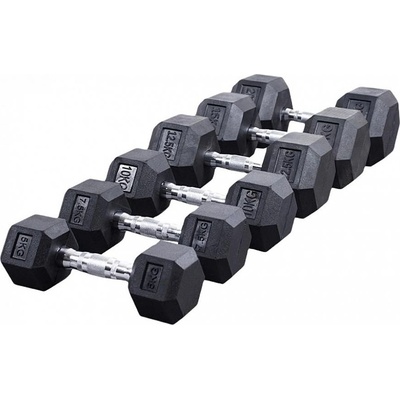 Kock sport jednoruční pogumovaná činka HEX - různé váhy 10 kg