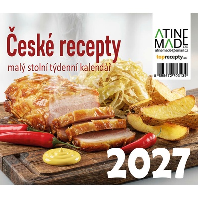 České recepty, malý stolní, týdenní, 13 x 15 cm 2027