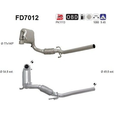 Filter sadzí pevných častíc výfukového systému AS FD7012