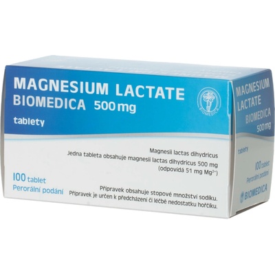 MAGNESIUM LACTATE BIOMEDICA POR 500MG TBL NOB 100 – Hledejceny.cz