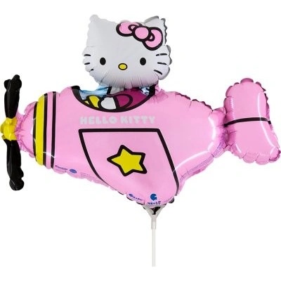 GRABO MINI Hello Kitty letadlo růžové 14" 35cm fóliový balónek nafukovací – Hledejceny.cz