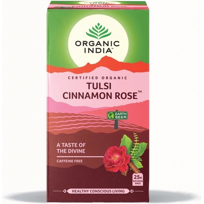 ORGANIC INDIA TULSI SKOŘICE S RŮŽÍ 25 ks