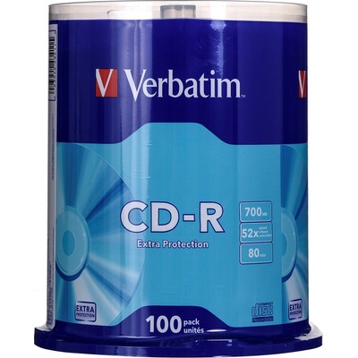 Verbatim CD-R 700MB 52x, cakebox, 100ks (43411)