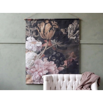 Nástěnná vintage mapa s květy Floral print V - 124*145cm - Chic Antique