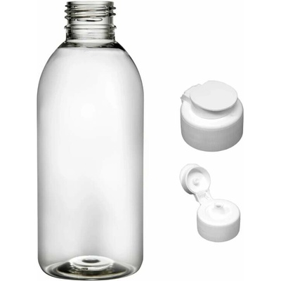 Tera plastová lahvička čirá s bílým dávkovacím víčkem 250 ml