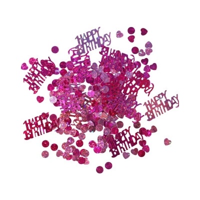 Amscan Konfety Happy Birthday fóliové ružové 15 g