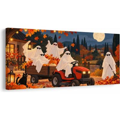 Dovido Obraz podzimní duchové s dýněmi - 120x60