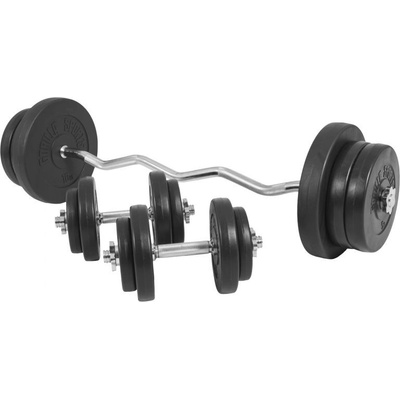 Gorilla Sports Obouruční činkový set, plastové závaží, 70 kg