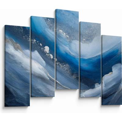 Obraz - Abstrakce oceánu, pětidílný 125x90 cm