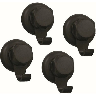 Compactor Háčky do koupelny Compactor Bestlock Black s přísavkami -bez vrtání, nosnost až 6 kg, 4 ks
