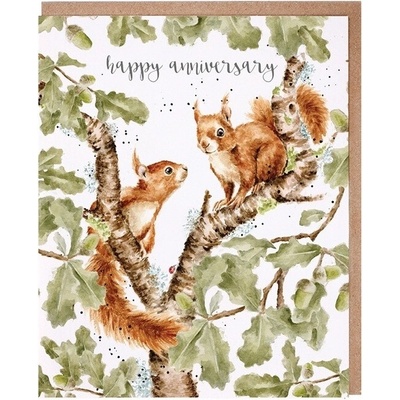 Přání k výročí "Another Year Squirreling Around" - Veverky