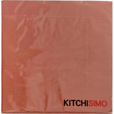 KITCHISIMO Trojvrstvové obrúsky tehlovej farby 33x33 cm 20 ks