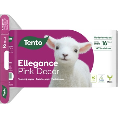 Tento Ellegance Pink Decor 3-vrstvový 16 ks