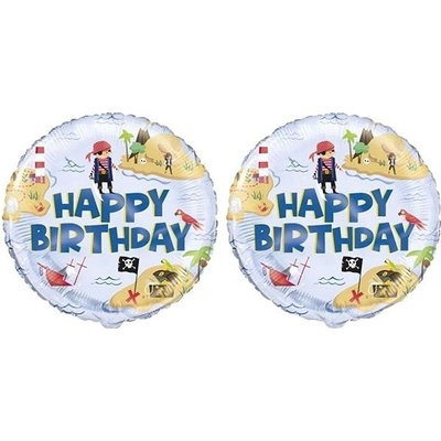FLEXMETAL Balón foliový pirát, happy birthday narozeniny, 45 cm