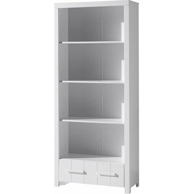 Vipack Erik bílá lakovaná knihovna 205 x 87 cm