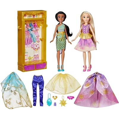 Hasbro Disney Šatní skříň + panenky Jasmína a Rapunzel