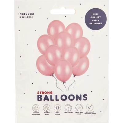 PartyDeco Balónek růžový metalický 27 cm