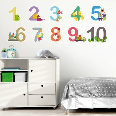 Plotbase, s.r.o. Nálepky na zeď čísla barevná - rozměry 120x55cm – Hledejceny.cz