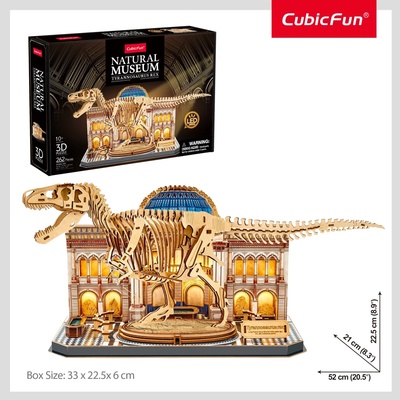 CubicFun 3D puzzle Natural Museum: Tyranosaurus Rex svítící 262 ks