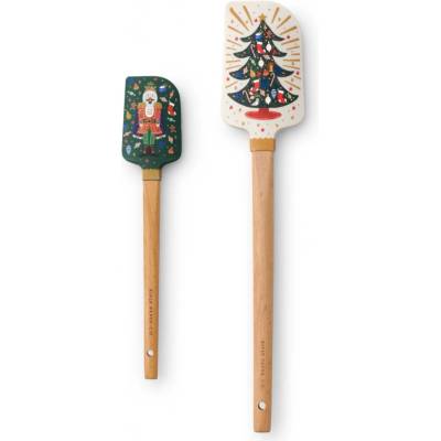 Rifle Paper Co. Vánoční silikonová stěrka Nutcracker – set 2 ks, zelená barva, dřevo, plast