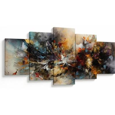 Obraz - Abstraktná grafika, päťdielne 150x80 cm