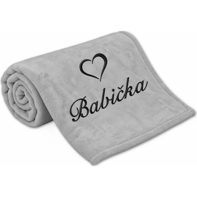 Povlečení Plus Deka pro babičku se srdíčkem světle šedá 150x200