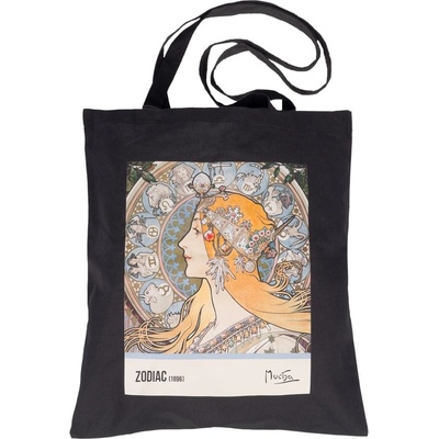 Plátěná taška Alfons Mucha Zodiak černá
