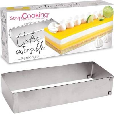 ScrapCooking 1916 Obdélníkový pekáč z nerezové oceli roztažitelný od 25 do 48 cm na dorty