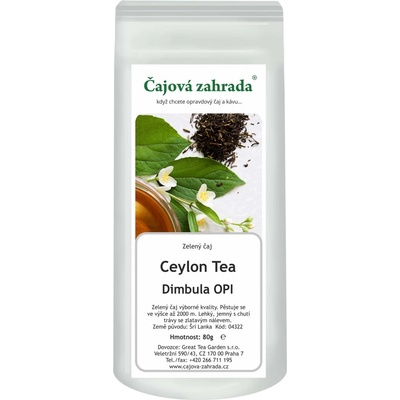 Čajová zahrada Ceylon Dimbula OPA Green zelený čaj 0,5 kg