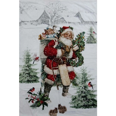 Clayre & Eef Plyšový pléd přehoz Santa 130x170