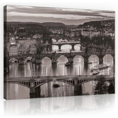 Consalnet Obraz na plátně: Praha (černobílá) - 75x100 cm