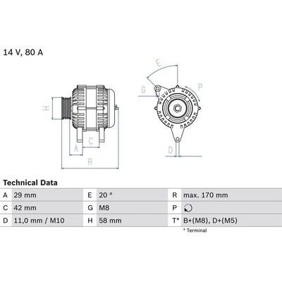 BOSCH 0 986 081 000 generátor (0986081000)