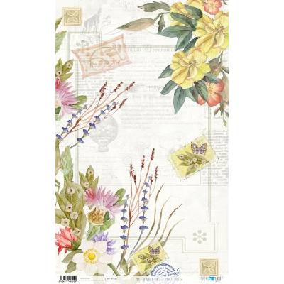 Rýžový papír 54x33 ŽLUTÉ KVĚTINY - Rice Paper 54x33 FLOWERS YELLOW