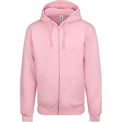 Just Hoods pánska mikina na zips JH050 Baby Pink