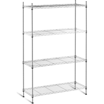 Royal Catering Kovový regál - 4 police - 90 x 35 x 140 cm - 120 kg - chróm | RCMR-1370P19