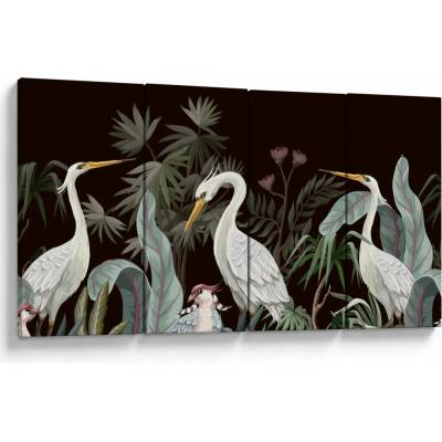Obraz - Vtáky, štvordielne 160x80 cm