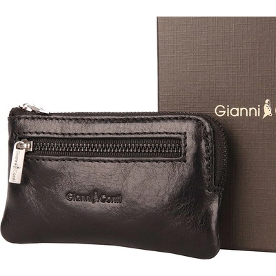 Klíčenka Gianni Conti no. 073 Luxusní kožená hladká černá