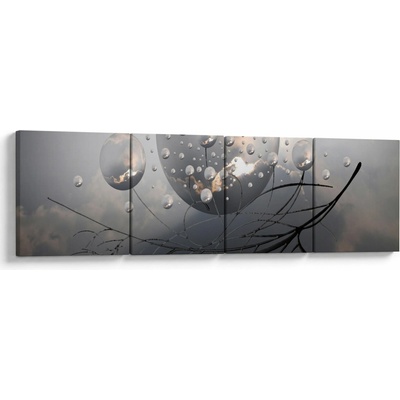 Obraz abstraktních koulí, Čtyřdílný 160x40 cm