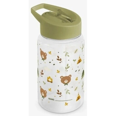 Miniland Back to school Miniland Kiddie Bottle Explorer detská fľaša so slamkou 450 ml Tritan Medveď