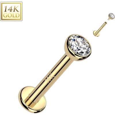 Šperky4U zlatý piercing do brady labreta ZL01244-1206-YG