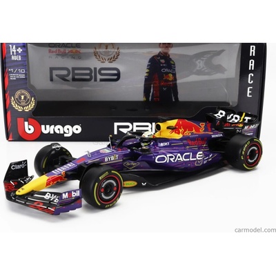 Bburago Red bull F1 Rb19 Team Oracle Red Bull Racing N 1 World Champion Winner Las Vegas Usa Gp 2023 Max Verstappen Fialová Žlutá Červená 1:18
