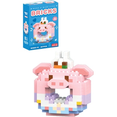 LeleBrother Stavebnica Bricks Donut Prasiatko 207 dielov