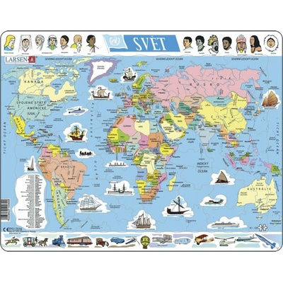 Larsen Vzdělávací Svět Politická mapa 107 dílků