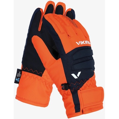 Viking Flinx detské lyžiarske rukavice oranžová/tmavo modrá